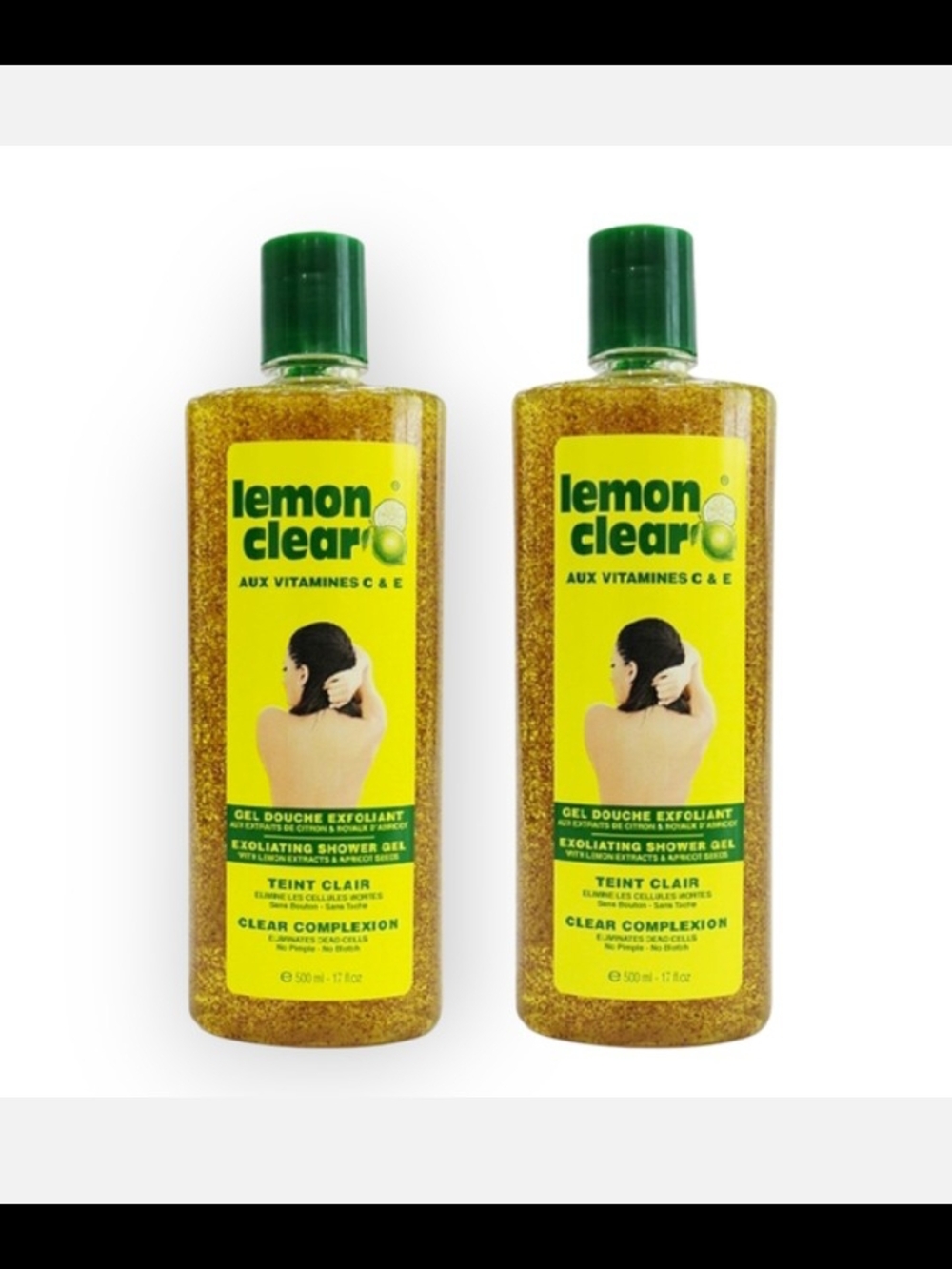 Exfoliating Shower Gel with Vitamins C & E - Clear/Gold 1000 Ml Pack Of 2